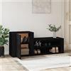 AUVYI Organizer per scarpe da camera da letto, nero, 130 x 35 x 54 cm, materiale in legno, classico, resistente all'umidità, eccellente conservazione delle scarpe, spazio sufficiente
