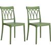 Totò Piccinni Sedia CASTLE in polipropilene in fibra di vetro design impilabile (Verde, 2)