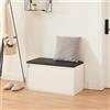 [en.casa] Panchina Portascarpe con Cassetto Scarpiera con Seduta Imbottita Similpelle e Contenitore Estraibile per Ingresso Camera 80 x 39 x 45 cm Bianco/Nero