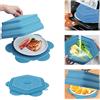 mumisuto Coperchio per Microonde Pieghevole, Paraschizzi Microonde in Silicone, Coperchio Microonde Antischizzi con Fori e Ganci, con Tappetino Antiscivolo, può per Lavare Frutta e Verdura