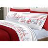 BIANCHERIAWEB Completo Lenzuola Letto Pensieri Delicati 100% Cotone Disegno Gufi Matrimoniale Rosso