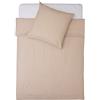 Lumaland Premium Set di Biancheria da Letto in Cotone copripiumone con Cerniera 155 x 220 cm e Federa 80 x 80 cm Beige