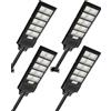Sararoom Lampione Solare Led Esterno, 900Led 500W Faro LED da Esterno con Pannello Solari, IP65 Impermeabile Faretto con Sensore di Movimento, 6500K Luci di Sicurezza per Giardino Sentieri Garage,4Pcs