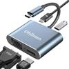 Obllemn Adattatore USB C a HDMI VGA, 4 K a 30 Hz 4 in 1 USB C multiporta adattatore Thunderbolt 3 a HDMI VGA con USB 3.0 Porta dati,PD 100 W porta, A-dattatore U SB C a V-GA per MacBook Pro/Air