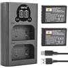 DST Electron Technological Co., Ltd DSTE BLX-1 Batteria ricaricabile (2 pezzi) e caricabatterie Smart LED Dual USB compatibile con fotocamera Olympus OM-1 OM1