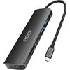 Acer Hub USB C 7 in 1, USB C Adattatore con 4K HDMI, 2 USB-A 3.0 5Gbps, PD 100W, Lettore Schede SD/TF, Sdoppiatore Multi USB per Computer/MacBook Pro Air/iPad/iPhone 15/Surface/Steam Deck (Nero)