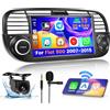 Hikity 2+64GB Android 13 Autoradio per Fiat 500 2007-2015 Radio Wireless Carplay Schermo da 7 Pollici Touchscreen Bluetooth con Navi Android Auto WiFi HiFi RDS FM Telecamera