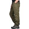 SOMTHRON - Pantaloni cargo da uomo con 8 tasche, taglia grande giallo. L