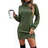 DJYQLCWA Vestito Donna Invernale in Maglione Collo Alto Abito Casual Abito in Maglina Abito in Lana Autunno e Inverno 2023 Fashio Abito in Maglia Rilassata e Ampia L