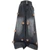 SRTUMEY Bambini Ragazze Jeans Lavato Elastico Vita Alta Denim Pantaloni Larghi Gamba Larga Jeans, Nero , 8-9 Anni