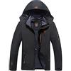 YAOTT Giacca da Sci da Montagna Calda Uomo Parka da Neve Imbottita Cappotto da Snowboard in Pile Giubbotto con Cappuccio Staccabile Impermeabile Giacca Softshell Cappotti Invernale All'aperto Nero 8XL
