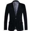 Generic Giacca da uomo Blazer in velluto Blazer da uomo Regular Fit Blazer con risvolto Un bottone Slim Fit Giacca da smoking in velluto da sposa Giacca monopetto formale Giacca da smoking formale Vestibilità