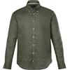 JP 1880 Camicia dalla vestibilità Moderna in Misto Lino con Maniche Lunghe e Colletto Button-Down Verde Grigio 5XL 782629432-5XL