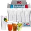 G.M. DISTRIBUZIONE 100 Bicchieri Monouso da 300 Ml in Plastica Trasparente PET, Bicchieri Usa e Getta per Cocktail, Birra, Granite, Frappe, Yogurt, Bicchieri Multiuso Monouso per Bar e Lounge Bar