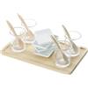 INTRECCI Set Aperitivo Moderno, Tagliere con Ciotoline e Vassoi, Accessori da Portata per Antipasti e Snack, Ceramica e Legno, Idea Regalo per Casa, Cucina e Home Decor