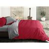 Riad Arredo Set Copripiumino Morbido 100% Puro Cotone Italiano Tinta Unita - Parure Double Face Sacco Piumino con Federe Made in Italy (Bordeaux - Grigio, Matrimoniale 250x240 + 2 federe 52x82)