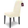 sh SCHEFFLER-HOME LIVE HOMESTYLE SCHEFFLER-HOME Housse de chaise élastique « Mia » en microfibre/lot de 4 / écru-crème/housse de chaise élégante/revêtement pour chaises et sièges