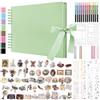 DazSpirit Album Fotografico Personalizzabile Scrapbook, 80 Pagine DIY Album Foto con Copertina Rigida, con 12 Pennarelli e Adesivi, Regalo per Anniversario, Compleanno, Viaggi, Amici, Bambino, Verde