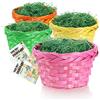 COM-FOUR® Set regalo e decorazione pasquale, Cestini in rafia colorati