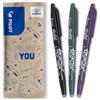 PILOT - Set di 3 FriXion Ball 07 - Penna a Inchiostro Termosensibile Cancellabile - Penna roller Ricaricabile - Nero, Verde, Viola - Punta Media