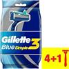 Gillette Blue 3 - Rasoi usa e getta, da uomo, 3 lame, testa fissa, lubrastrip x8