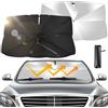 FFTANXS Parasole Auto Parabrezza Interno,Ombrello Parasole Auto 136.5 * 76CM con 360 ° Manico Pieghevole Custodia,Blocca il 99.9% dei Raggi UV,per SUV,Camion,Autocarri,Albero Proteggi Anti Calore