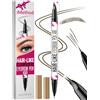 iMethod Curved Microblading - Matita per sopracciglia 2 in 1, matita per sopracciglia a doppia fine, con punta curva e punta precisa del pennello, produce sopracciglia naturali, marrone