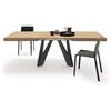 Mobili Fiver, Tavolo Allungabile Romina 160(240) x90 cm, Rovere Naturale con Gambe in Ferro Nere, per 6-10 persone, Tavolo Cucina, Soggiorno, Made in Italy