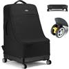 TUGUAN Borsa da viaggio per seggiolino auto per aereo con ruote girevoli, zaino imbottito per seggiolino auto, grande borsa a quadri per cancello, nero, 28 Inches, Zaino da viaggio per seggiolino auto