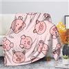 Seanative - Coperta in flanella con motivo maiale dei cartoni animati, per divano, auto, ufficio, lettura, TV, 3XL