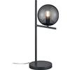 meineWunschleuchte Lampada da tavolo a LED in antracite con paralume a sfera in vetro color fumo, attacco E14, esclusiva illuminazione da tavolo