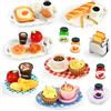 YAJIMAOY Cibo in Miniatura per Bambole, Miniatura Cibo e Bevande Miniatura, Alimenti in Miniatura, Mini Cibo Set, 1:12 Accessori da Cucina in Miniatura con Colazione in Miniatura Pane Uova Caffè Toast (B)