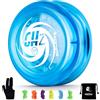 YOSTAR JoJo - Jojo professionale per bambini D1, trucco automatico per bambini e principianti, Yoyo Responsive con 2 A Looping Jo-jo giocattolo in plastica Stunt Jo jo con 6 cordini, guanti, borsa