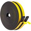 GUKOY Nastro di Tenuta Adesivo Guarnizione Porta per Porte Finestre, 2 Rotoli 10 mm x 6 mm x 10M Nastro in Schiuma Guarnizione in Gomma per Collisione Sigillo Isolamento Acustico, Nero 2