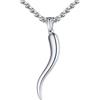 U7 Collana Uomo Corno Italiano Collna Ciondolo Cornicello Portafortuna 51mm Collana Uomo Acciaio Inossidabile Collana Corno Portafortuna con Catena 51cm+5cm Confezione Regalo