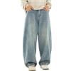 Generisch Pantaloni cargo da uomo Baggy Jeans alla moda Hip Hop, pantaloni da jogging comodi, casual, elasticizzati, per il tempo libero, traspiranti, pantaloni classici, Nero, 3XL