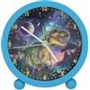 Depesche 13313 Dino World Galaxy - sveglia blu per bambini, con motivo di dinosauri, orologio silenzioso con funzione luce, batteria inclusa