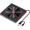 Aumdie Lettore CD DVD Esterno per PC Portatile, Masterizzatore DVD Esterno, USB 3.0 Unità CD/DVD Esterne, Lettore DVD per PC Windows 11/10/8.1/7/XP/Vista Linux Mac OS Laptop Desktop Macbook NeroRosso