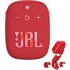 JBL Box Wind 3S - Mini Cassa Bluetooth Bass Boost di Harman Kardon - Casse Bluetooth Portatile con Clip per Sport, Outdoor, Bicicletta, Scooter e Moto, Impermeabile dopo IP67 - Rosso