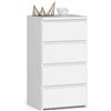 LBSIGN Cassettiera Moderna 40x35x74 Cm 4 Cassetti Bianco Opaco Artika