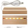 YWNYT Confezione da 2/4 Pacchetti Base di Esposizione Luci a LED, Piedistallo di Esposizione Rettangolare in Legno Stand di Visualizzazione di Luci di Arte per Vetro Vetro Resina Arte DIY Ornamento