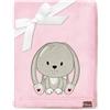 Be Mammy Coperta calda per bambini con peluche regalo per bambino con motivi 3D (Rosa Cipria - Coniglio)