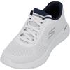 Skechers Go Walk Flex Remark, Scarpe senza lacci Uomo, White And Navy Textile, 40 EU
