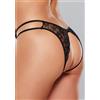 Allure Open Lace Panty Dual Side Straps Black