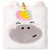 Puckator Quaderno con Copertina in Peluche - Unicorno - Adoracorns - Fluffies