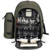 Livoo - Zaino Picnic 4 Persone SE970C - 11L, 600D, 30 Accessori, Verde