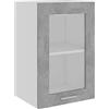 vidaXL Mobile Pensile con Vetro Grigio Cemento 40x31x60 cm Multistrato