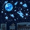 Sondeng 531PCS Stelle Fluorescenti Adesive Soffitto Adesivi Murali Bambini Stickers Murali Bambini Fluorescenti Pianeti Astronauta Stelline Luminose per Cameretta Decorazione per Soggiorno Cameretta Bambino