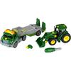 Theo Klein 3908 Autotreno con Trattore John Deere I Set di Viti con cacciavite I Dimensioni- 36 cm x 10,50 cm x 17 cm I Giocattoli per Bambini dai 3 Anni in su