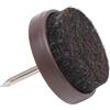 Adsamm® / 32 x feltrini con chiodo / marrone / Ø 20 mm / tondi / scivoli in plastica con chiodo e base in feltro / piedini protettivi per mobili Adsamm® Quality